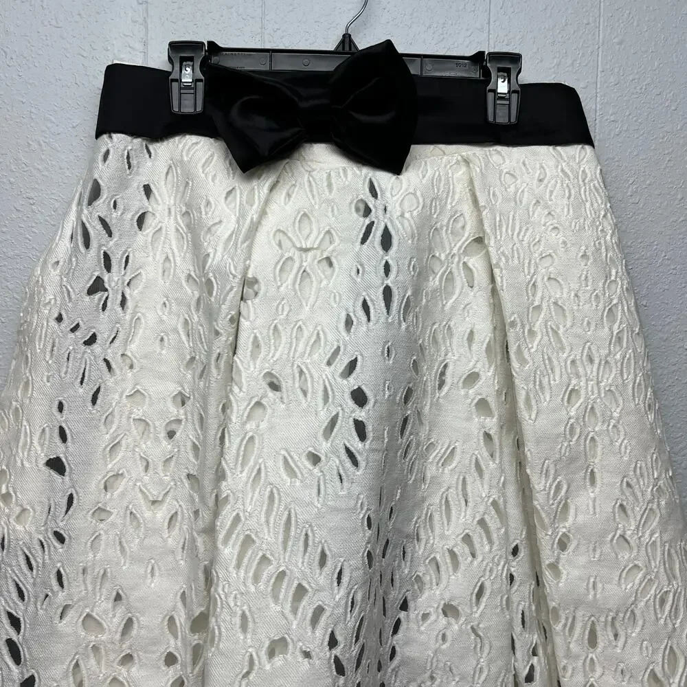 AZADEH Eyelet High Waisted Womens Midi Skirt Medium Play Festival Event Fairy